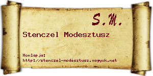 Stenczel Modesztusz névjegykártya